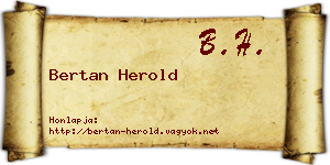 Bertan Herold névjegykártya